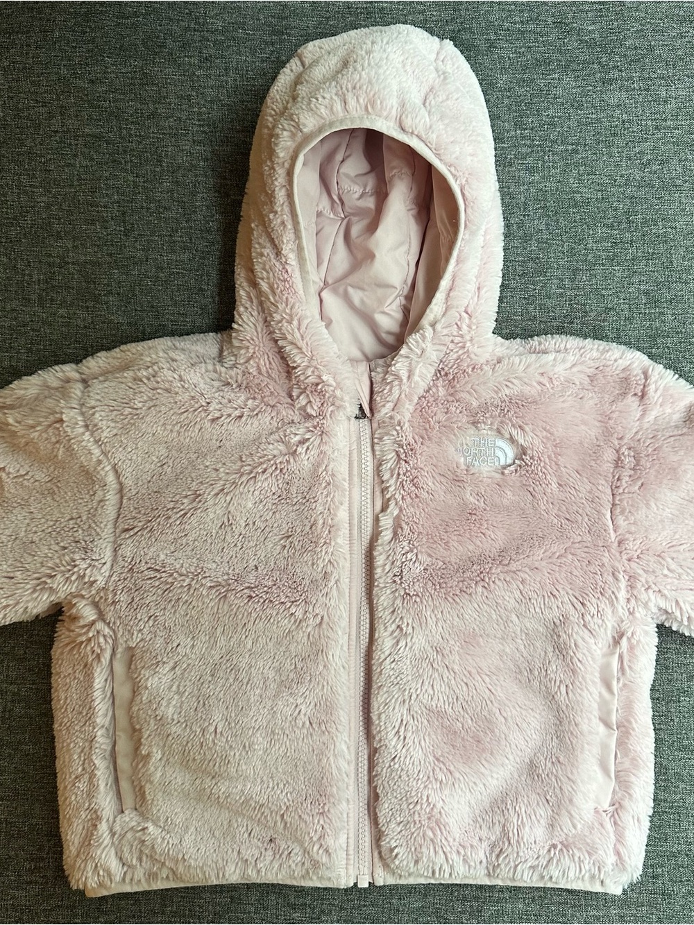 The North Face Reversible Shasta Full Zip Hooded Jacket Coat Pale Blossom Pink - Picture 6 of 15